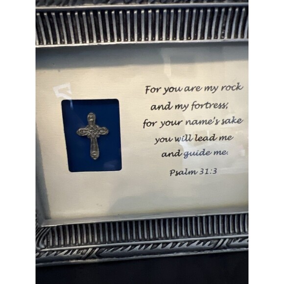 "For You Are my Rock..." Psalm 31:3 Framed With Miniature Cross Home Office Deco - Picture 3 of 7